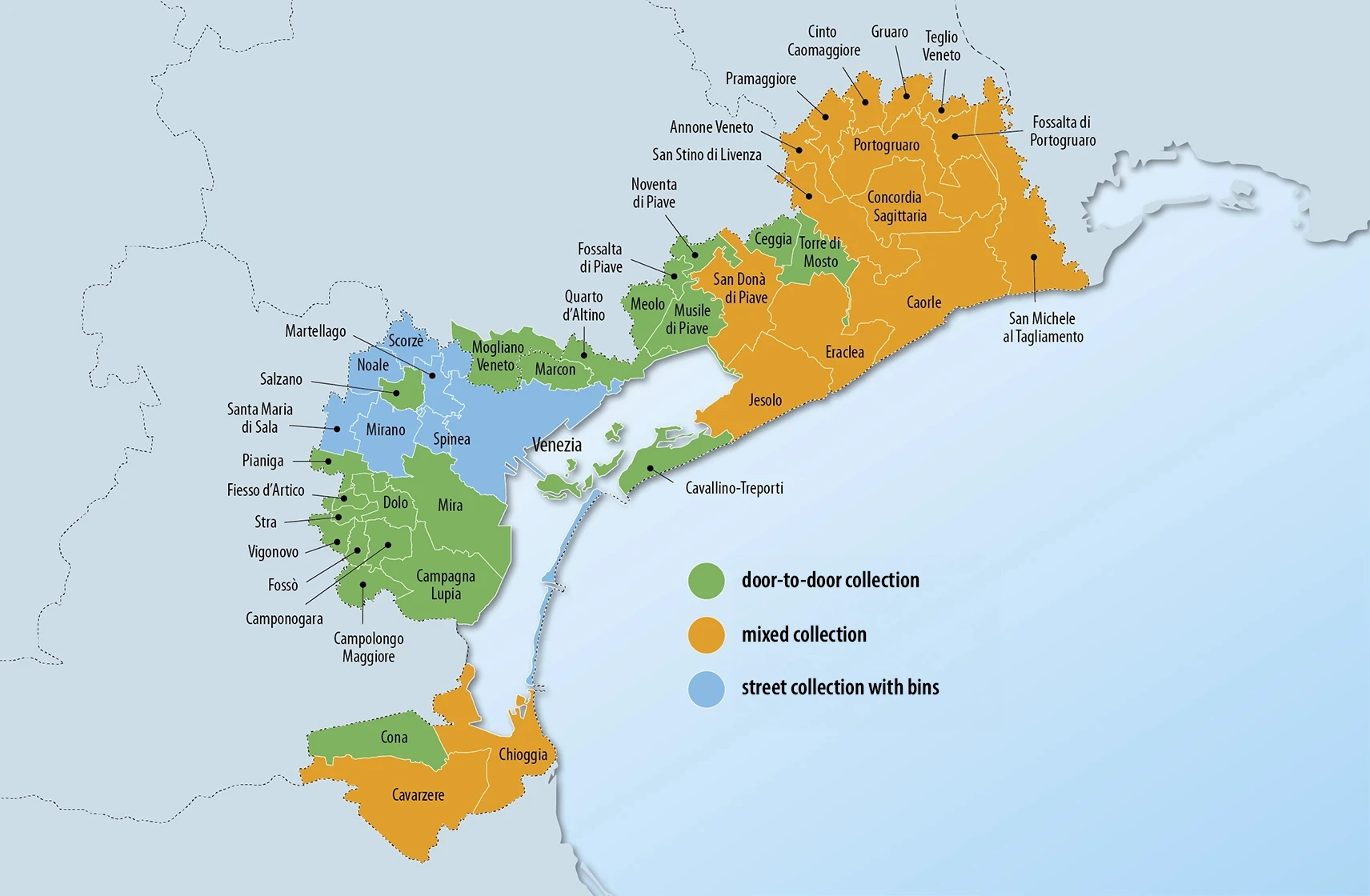 Collection methods in Municipalities served by Veritas